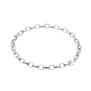 Link Chain Charm Bracelet|Silver Bracelet|Charm Collection|Bracelet for Clasp Closure Charm|Bracelet for Charms|Sterling Silver
