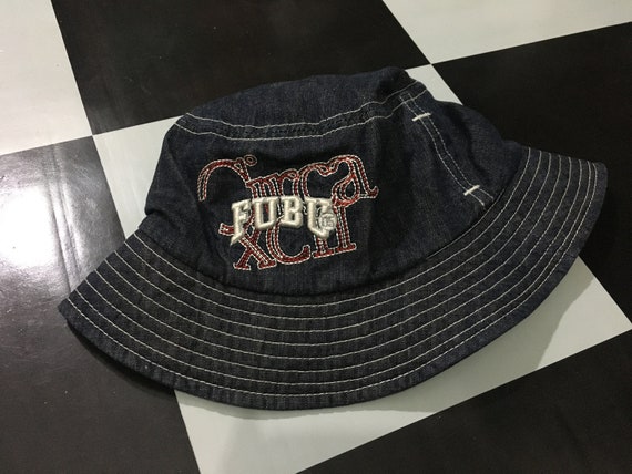 Vintage Fubu Bucket Hat Denim Embroidered Logo Siz
