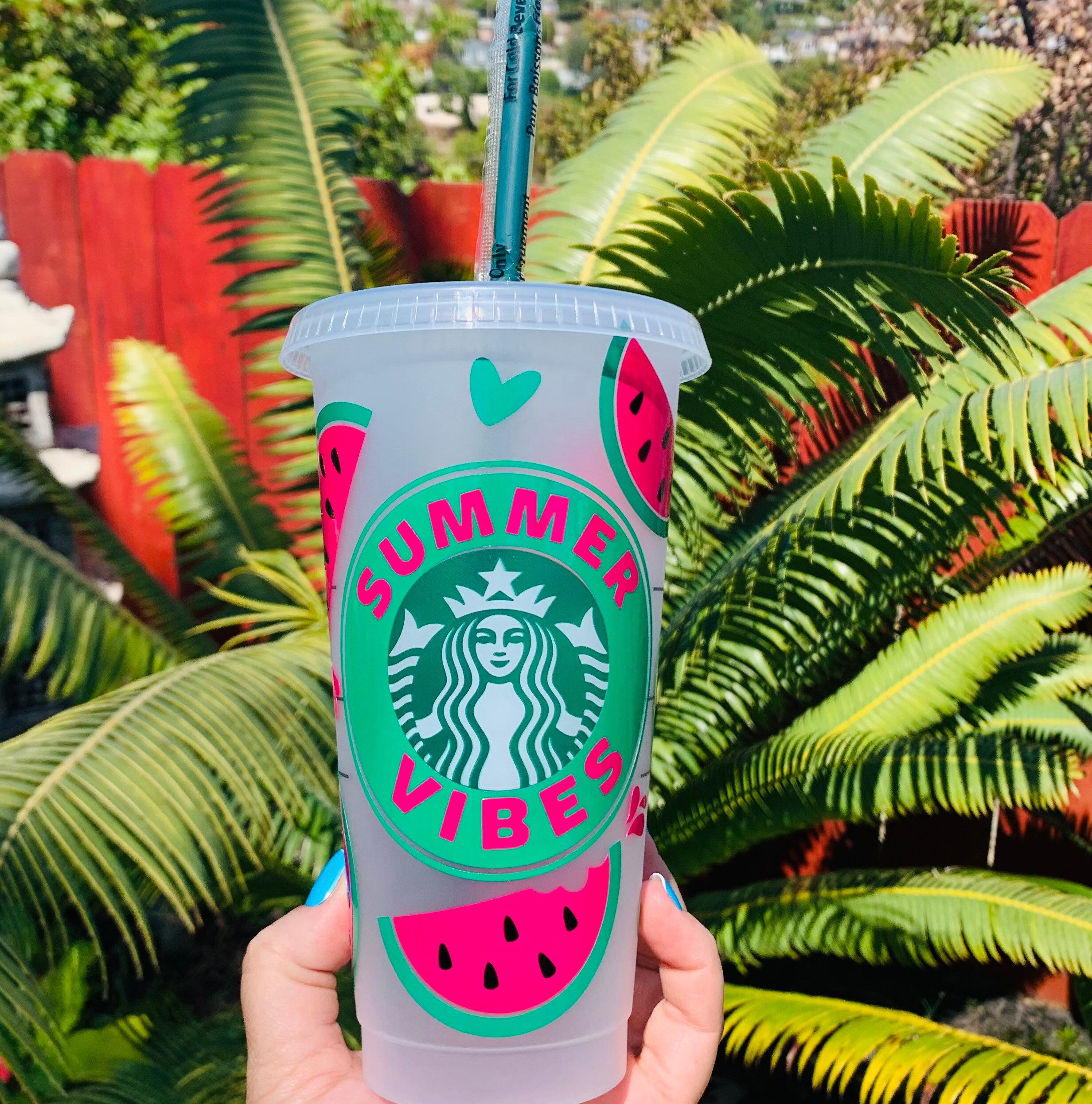 Starbucks Lemon Watermelon Grid Summer Venti Reusable Cup Www 