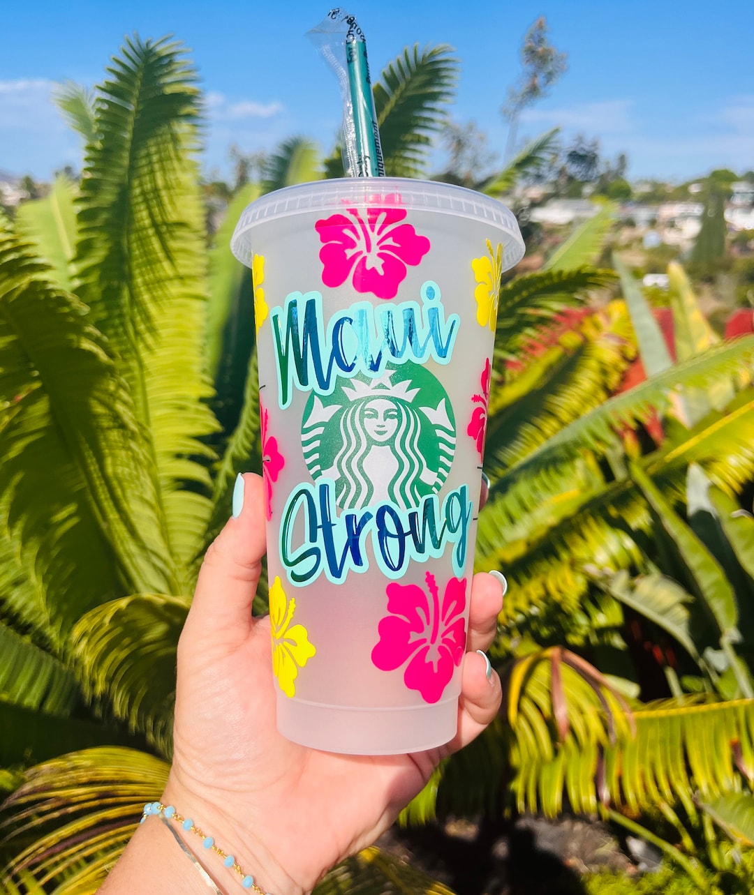 Maui Strong Starbucks Cup, Maui Wildfires Relief, Lahaina Maui, Support
