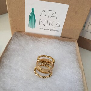 Gold Plated Braided Ring Gift for her Valentines Gift Stackable Rings Gold Stacking Ring Gold Rope Ring Gold Woven Ring Valentines Day Gift