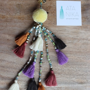 Best Selling Bag Charm Gift for Her Holiday gift Sister Gift Best Friend Boho Bag Charm, Pom keychain, Tassel Key Chain, Tassels for Bags