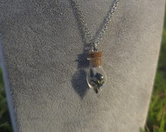 Prosperous Protection Chip Teardrop Vial Necklace