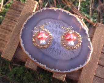 Vibrant Mushroom Earrings