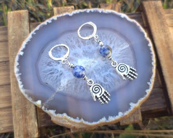 Expressive Power Earrings with Sodalite