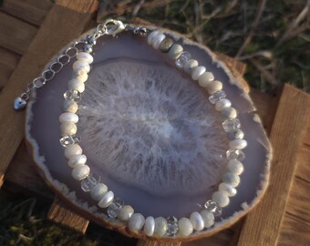 Amazonite and Pearl Empowered Peace Bracelet