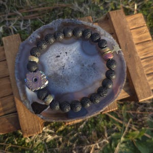 Star Power Armband med Agat x Lavasten - Diffuser Smycken