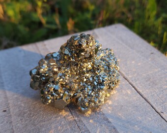 Pyrite Cluster with Quartz - Natural High Grade Sprakly Pyrite Specimen