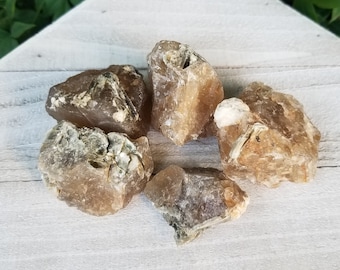 Golden Imperial Topaz w/ Muscovite/Mica - Rough, Raw, Natural Gold Imperial Topaz
