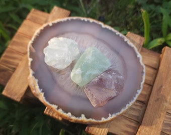 Fluorite Set - Purple, Green, and Clear Fluorite Trio
