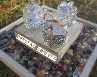Mini Crown Crystal Confetti Filled Container