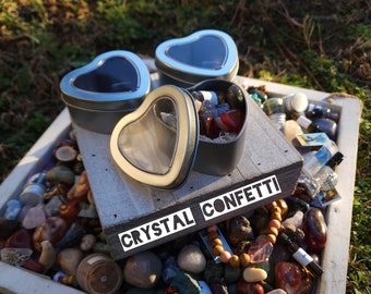 Crystal Confetti Filled Heart Tin - Valentines Gift
