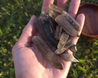Smoky Quartz Points - Natural Thin Crystal Point