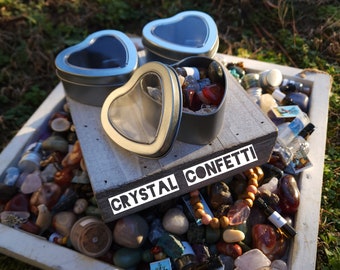 Crystal Confetti Filled Heart Tin - Valentines Gift