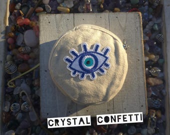 Crystal Confetti filled Nazar Evil Eye Protection Pouch Options - Crystals/Stones, Handmade Crystal Jewelry, Oils, Herbs, Charms,