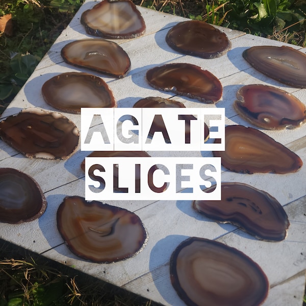 Agate Slices - Agate Slab Options - Natural Brown Agate