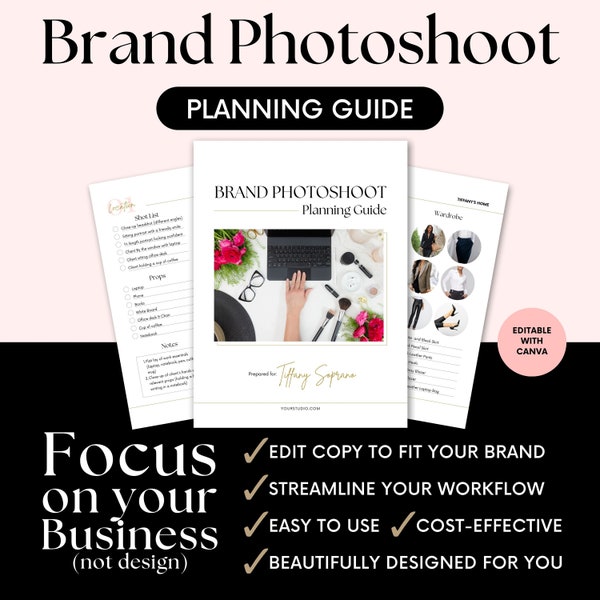Brand Photoshoot Planning Template Personal Brand Photography Guide Photo Shoot Planner Branding Photographer Shot List Template