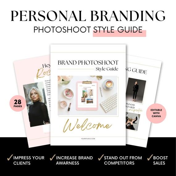 Photographer Branding Style Guide: Brand Photoshoot Template (Canva Editable)