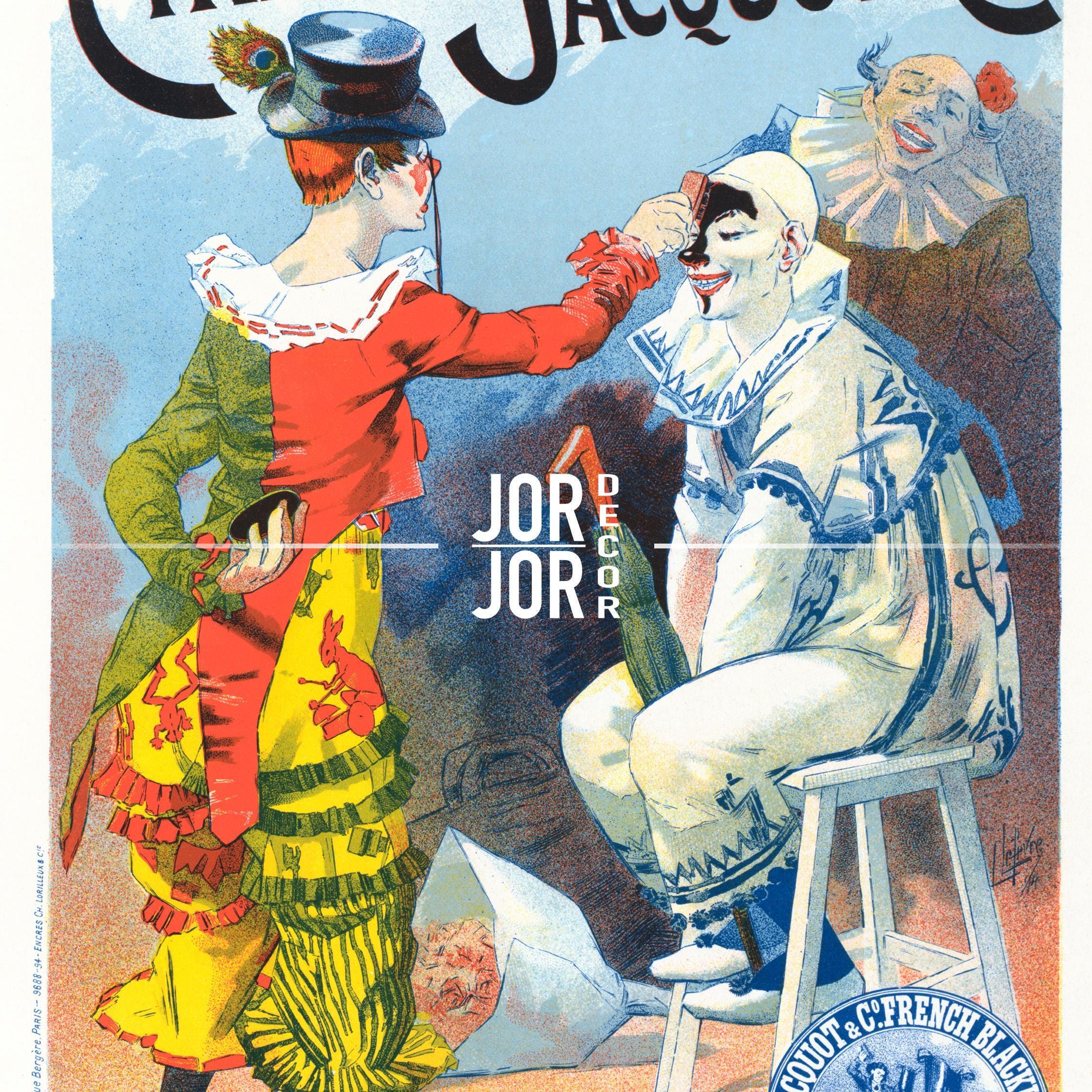 French Circus Poster – Vintage Clown Advertising Art Print by
