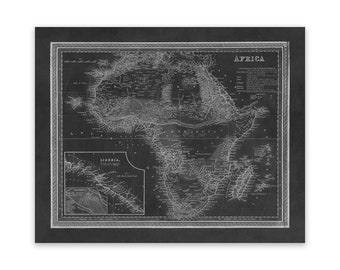 Antique Map of Africa, Vintage Style Print Circa 1800s