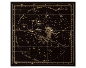Aries Constellation Print, Vintage Russian Zodiac Astronomy Chart, Celestial Wall Art