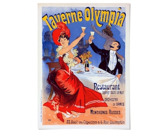 French Restaurant Poster – Jules Chéret Vintage Style Parisian Art