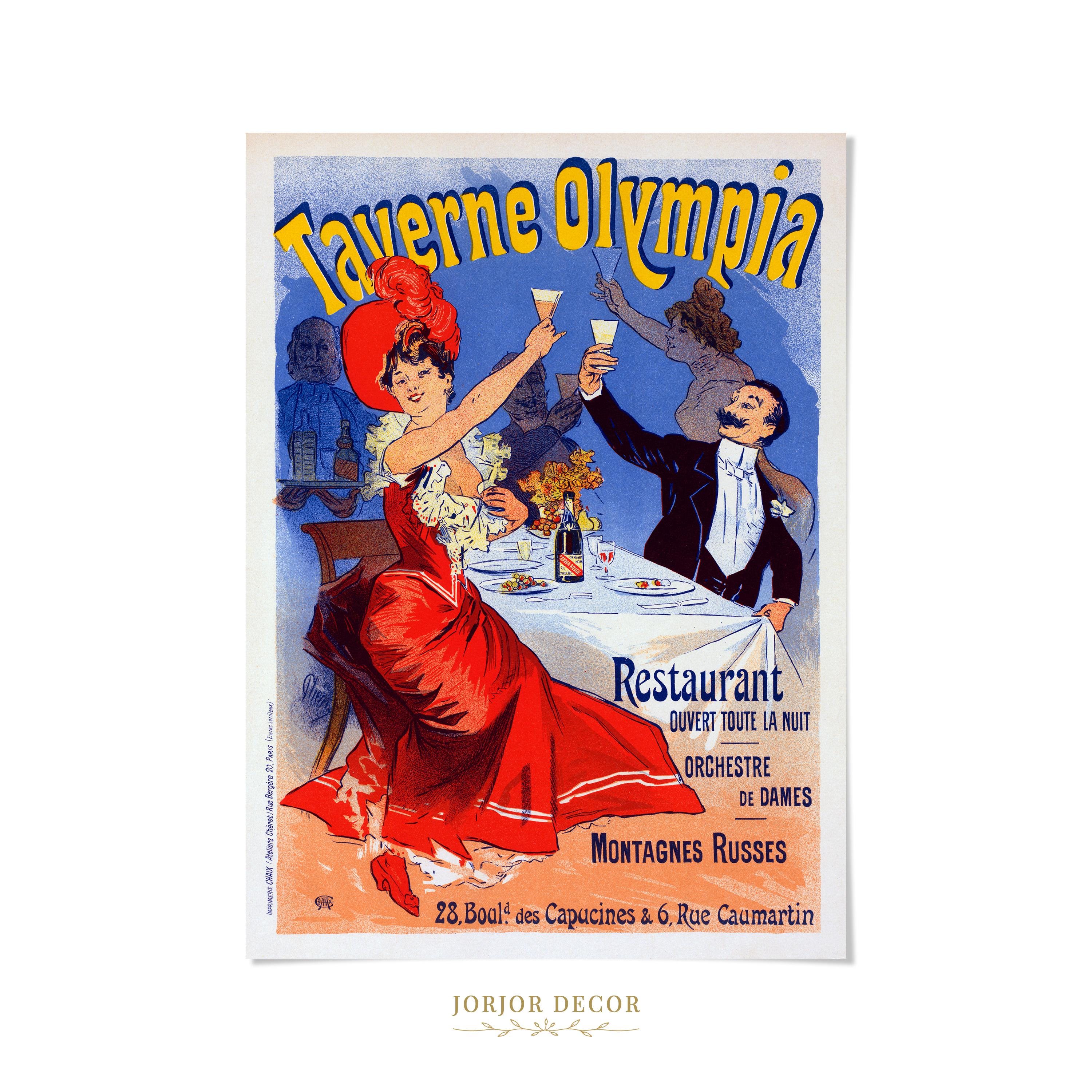 French Restaurant Poster – Jules Chéret Vintage Style Parisian Art