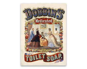 Old Timey Soap Advertisement Print, Victorian Era Bathroom Artwork, Vintage Style Reproduction Print