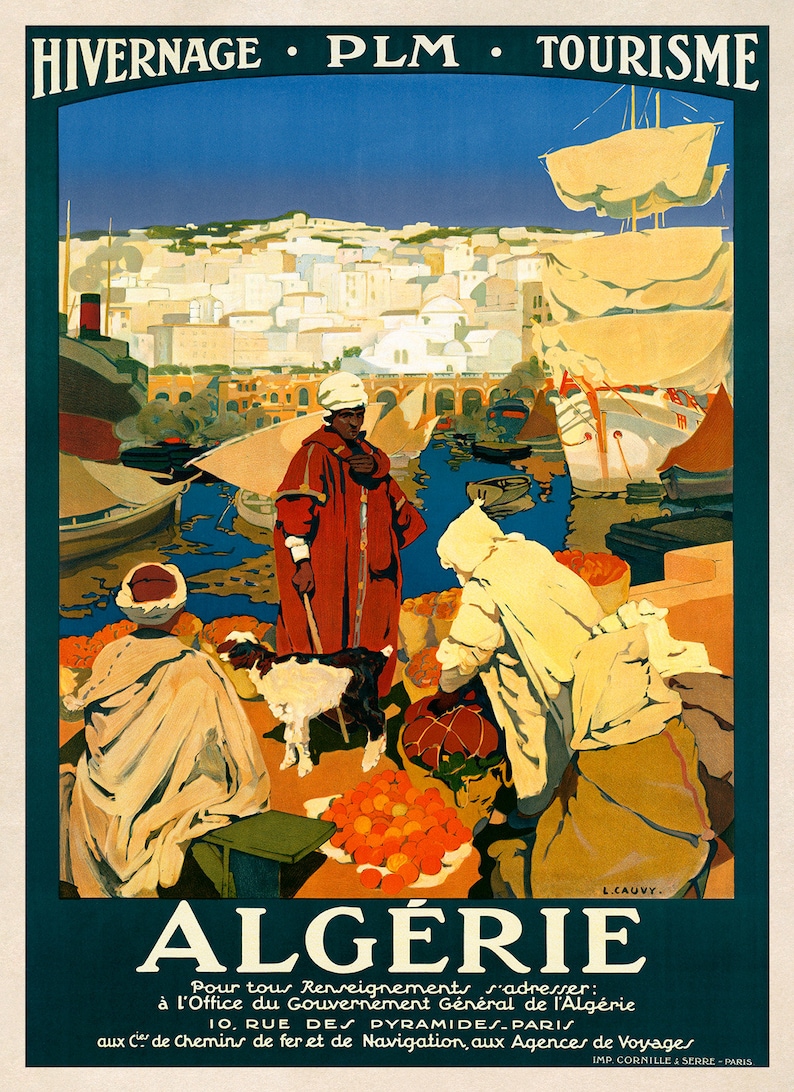 Algeria Africa Travel Poster, Premium Vintage Style Reproduction Print imagem 2