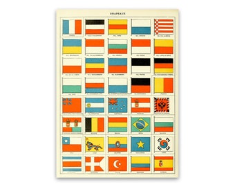 WORLD FLAGS BANNERS BY CONTINENT POSTER CHART PRINT NEW 22X34 FAST FREE  SHIP