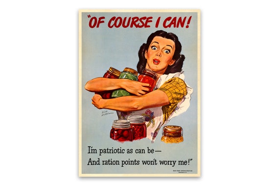 Wartime Patriotic Poster War Rationing Propaganda Vintage Etsy