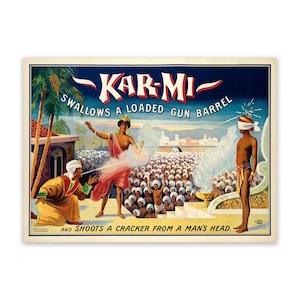 Kar Mi Magician Poster, Mystical and Magic Occult Artwork, Premium Vintage Style Reproduction Print