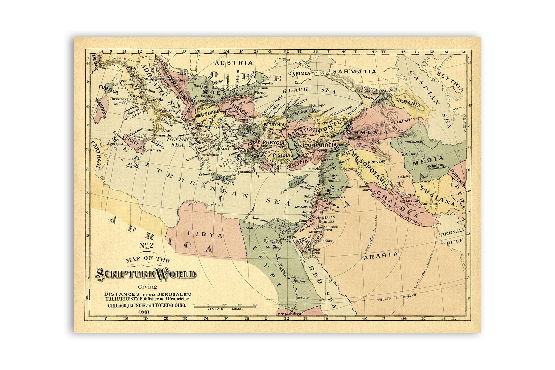 Biblical Map Of The World Biblical Map Of The Scripture World 1800S Holy Land Middle - Etsy Singapore