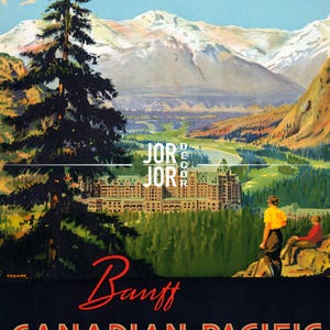Banff Canada Travel Poster, Vintage Style 1900s Canadian Tourism Print image 2