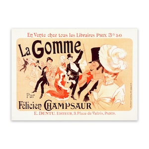 French Musical Theater Advertising Poster By Jules Cheret, 19th Century Belle Époque Artwork, Vintage Style Art Nouveau Print