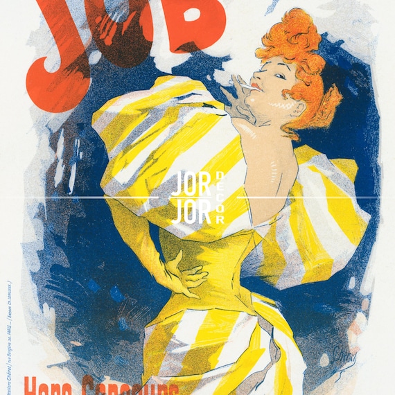 French Cigarette Rolling Paper Poster: Jules Cheret Belle Époque Art  Nouveau Print