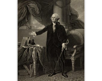 George Washington Portrait: Vintage American Presidential Art Print