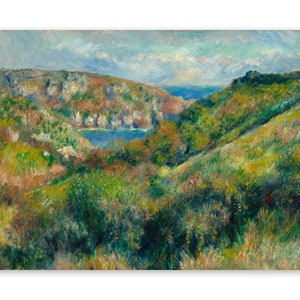 Auguste Renoir Landscape , Hills around the Bay of Moulin Huet, Premium Reproduction Print, CP06