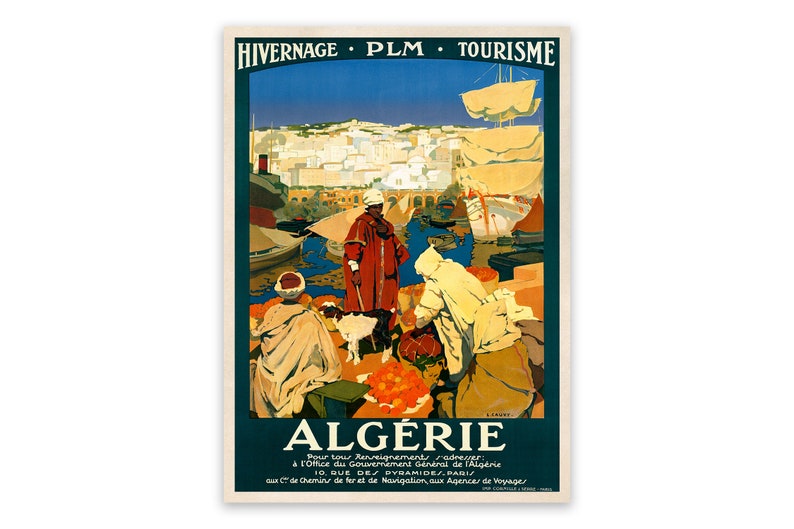 Algeria Africa Travel Poster, Premium Vintage Style Reproduction Print image 1