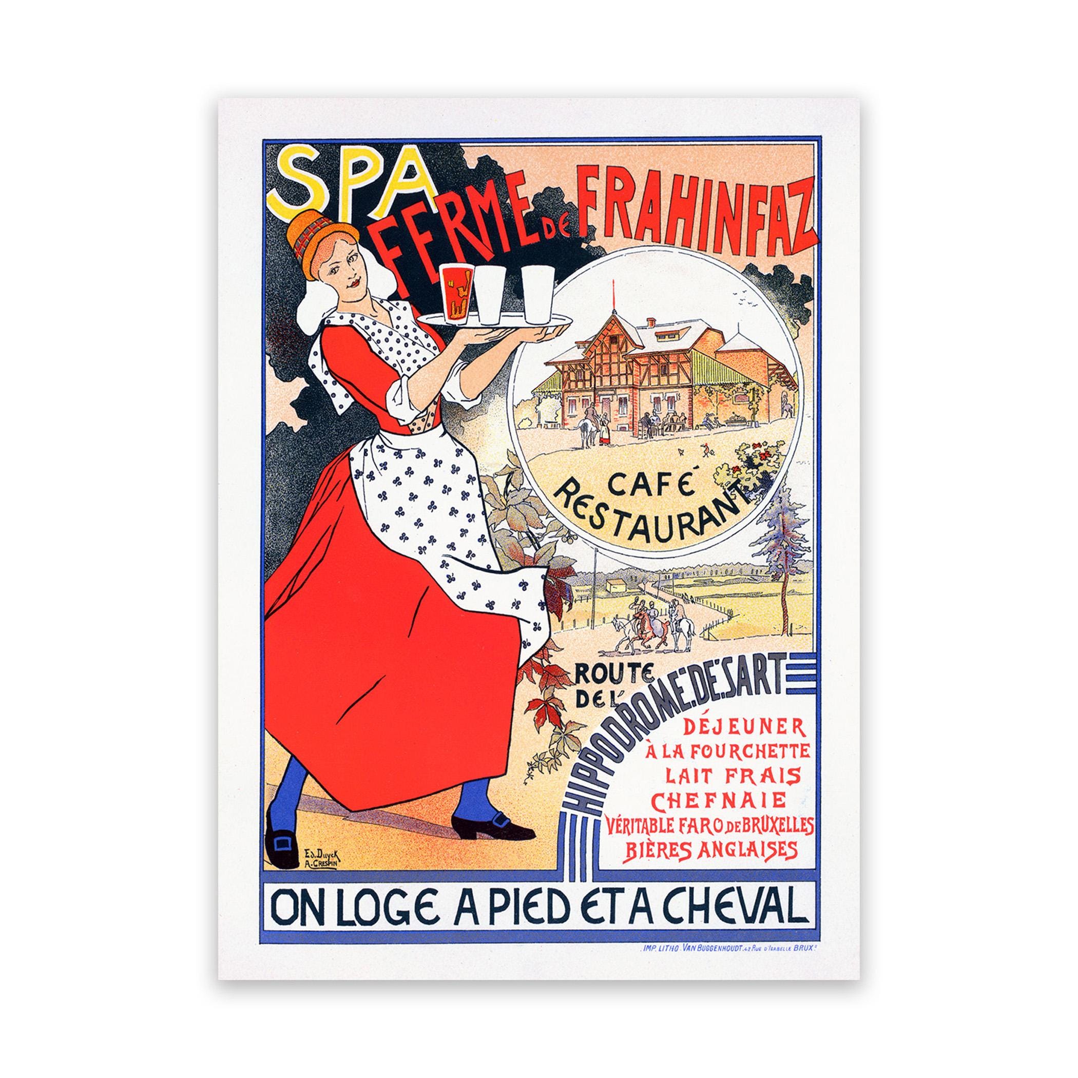 French Cafe Advertising Poster: Belle Époque Art Nouveau Print