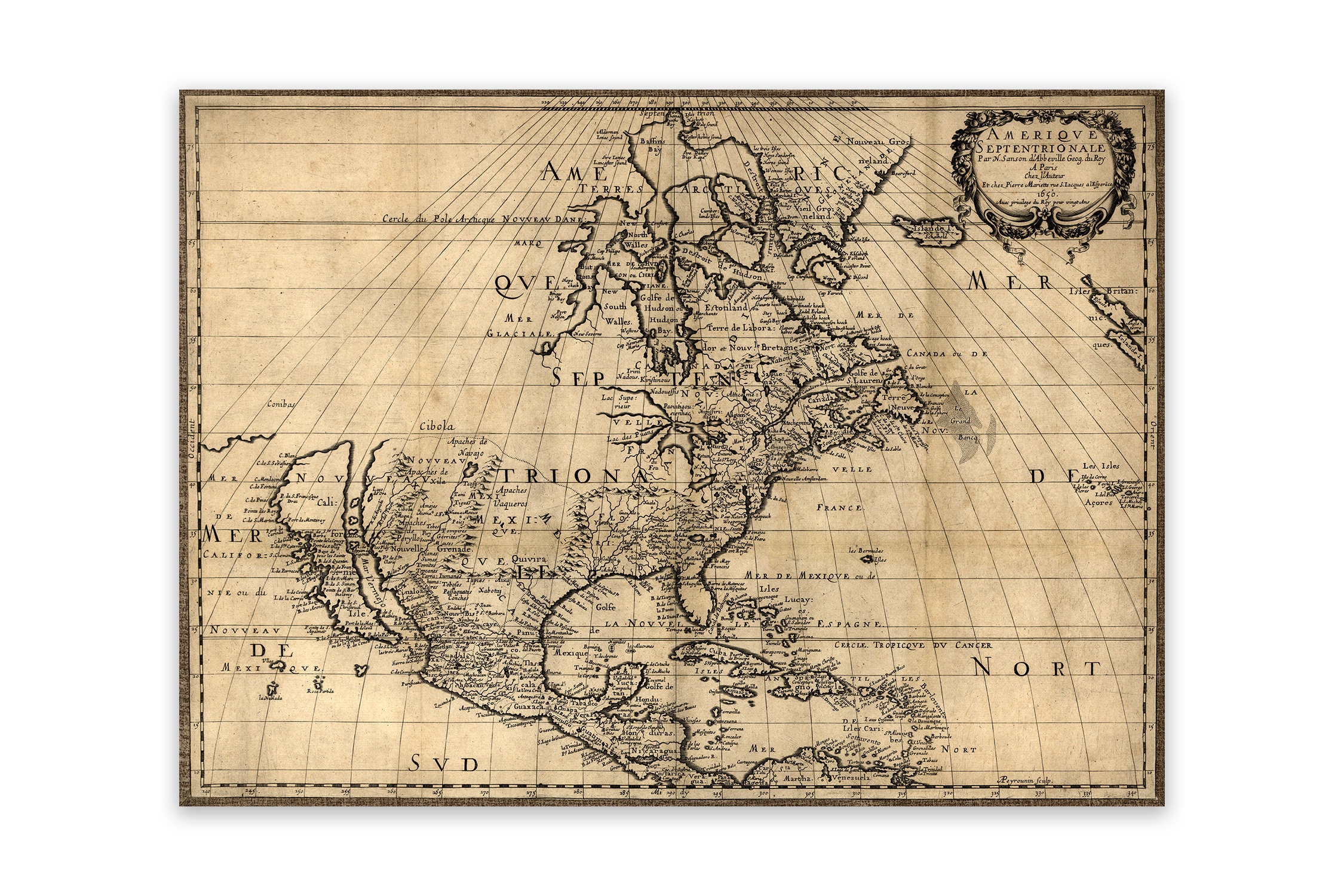 Antique North America Map Print 1650 Etsy Il Fullxfull.4112831220 4ah8