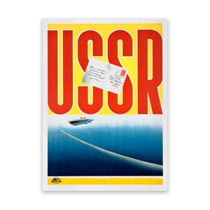 USSR Russia Cruise Ship Travel Poster, Vintage Style 1900s Rustic Reproduction Print, Retro Wall Art Decor