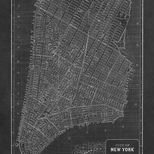 Old New York City Map, Vintage Style NYC Print Circa 1800s Charcoal