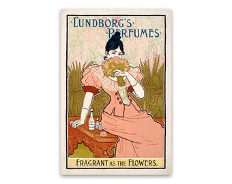 Victorian Perfume Advertisement Poster: Vintage Style Reproduction Print
