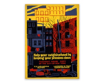 Clean Neighborhood Apartment Living WPA Poster, Vintage Style Reproduction Print