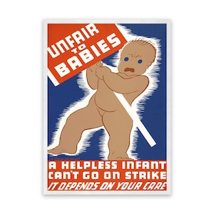 Newborn Baby Healthcare WPA Poster, Mid Century Nursery Art Decor,Vintage Style Reproduction Print