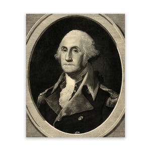 Portrait de George Washington, oeuvre d&#39;art murale présidentielle historique, reproduction d&#39;impression premium