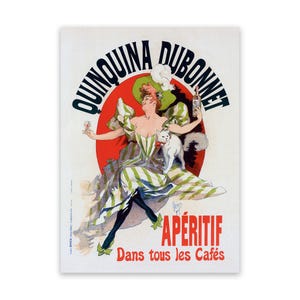 Quinquina Dubonnet Aperitif French Wine Advertisment By Jules Cheret, 19th Century Belle Époque Home Decor, Vintage Style Art Nouveau Print