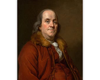 Benjamin Franklin Portrait: Vintage American History Art Print