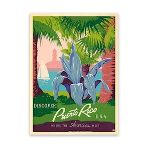 Puerto Rico Travel Poster: Vintage WPA Mid-Century Print